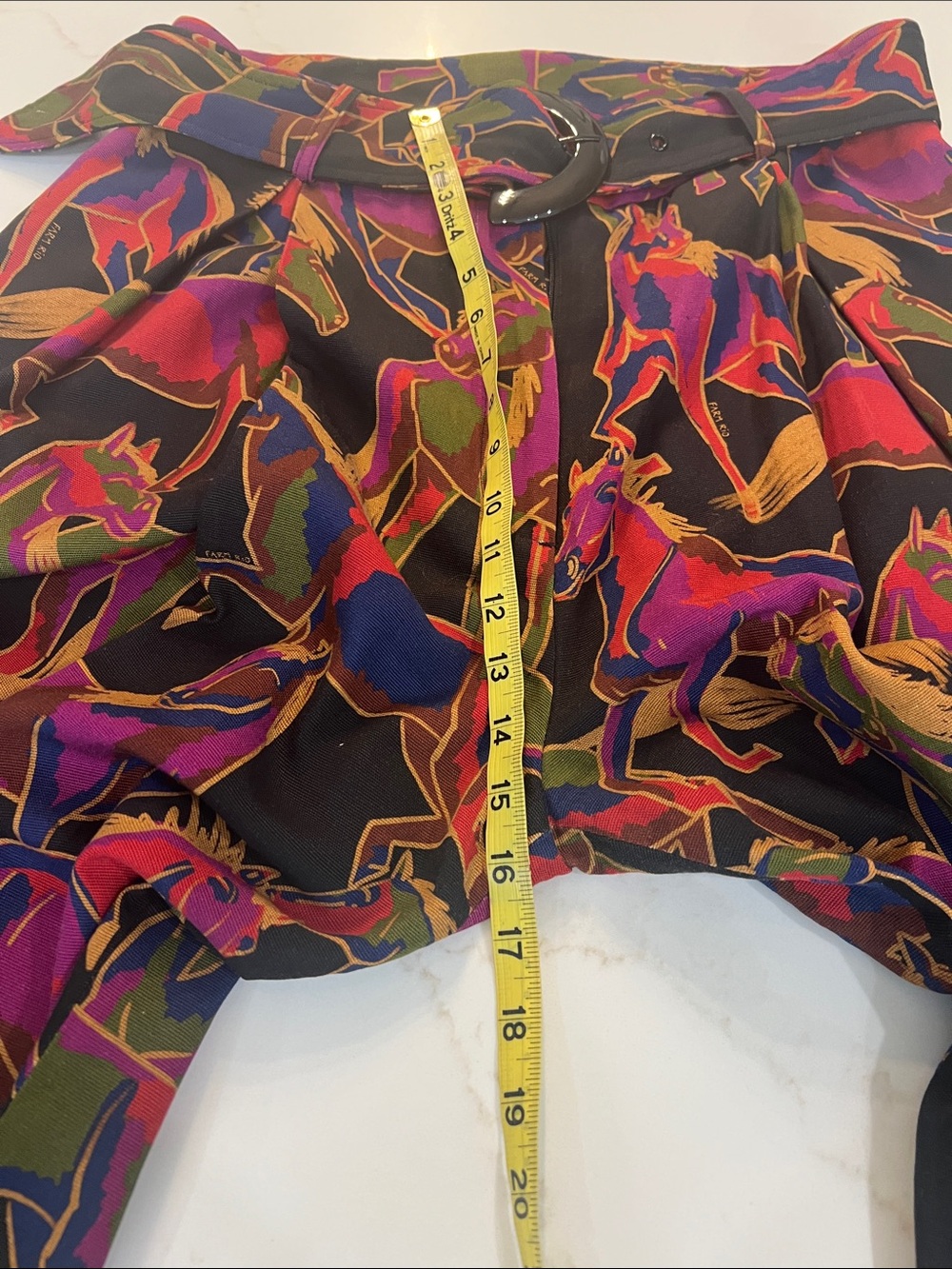 Farm Rio Black Wild Horses Wide Leg Pants size Large - Picture 15 of 16